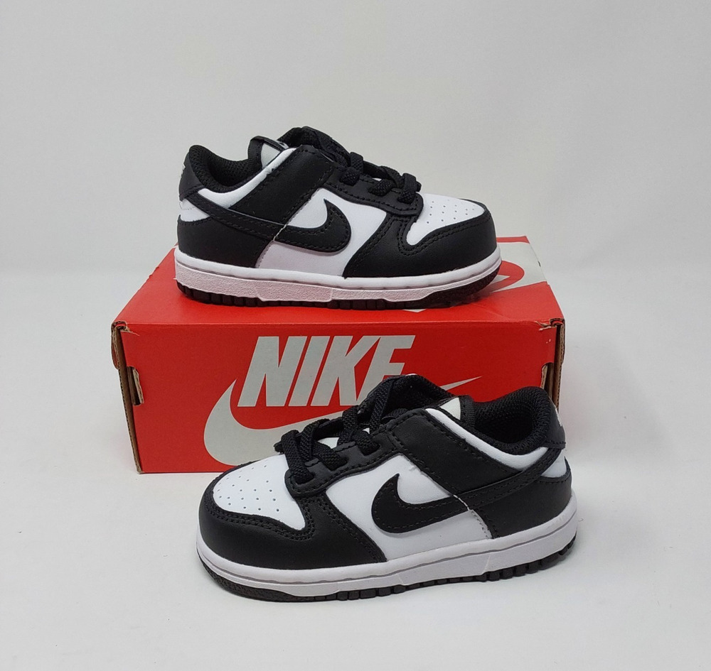Nike Dunk Low Panda TD Toddler 7C Black White Sneakers CW1589-100 w/ Box